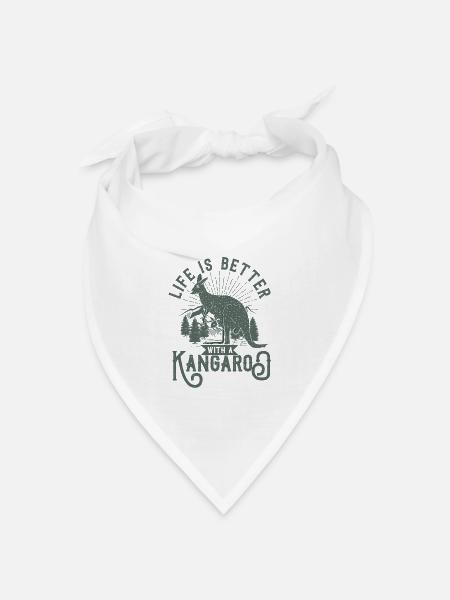 Känguru - Bandana Dreieckstuch - Weiß