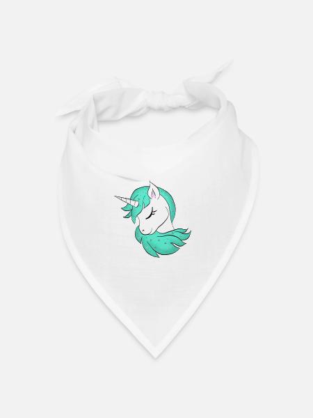 Einhorn - Licorne - Unicorn - Bandana Dreieckstuch - Weiß