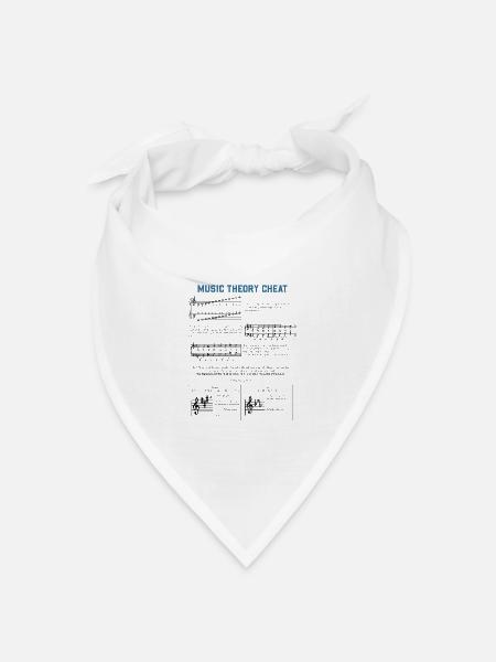 Musik Theorie Gitarre Klavier Geschenk - Bandana Dreieckstuch - Weiß