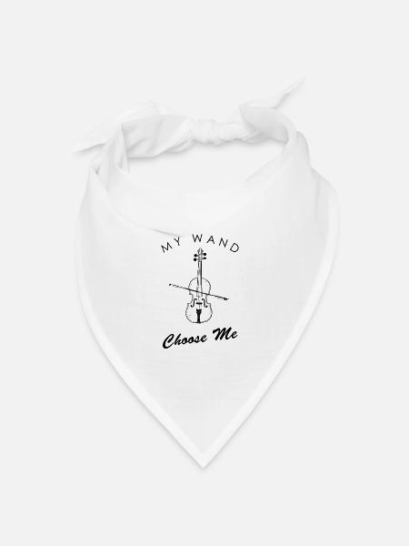 Geige Musik Design - My Wand Choose Me - Bandana Dreieckstuch - Weiß