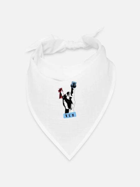 Rock n Roll Hand Hochzeit Shirt Braut & Bräutigam - Bandana Dreieckstuch - Weiß