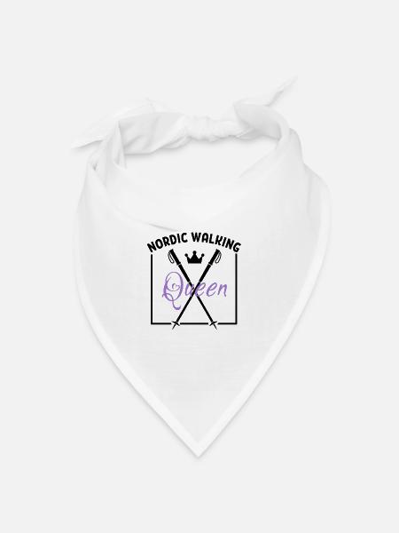 Nordic Walking Königin - Bandana Dreieckstuch - Weiß