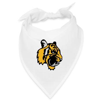 Tigergesicht Cartoon-Maskottchen 28 - Bandana Dreieckstuch - Weiß - Vorne