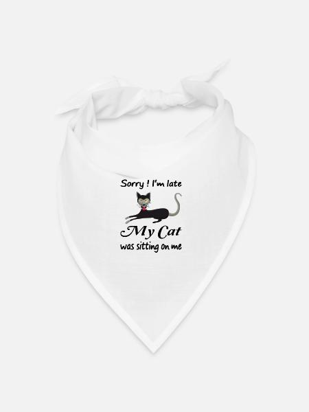 Katze Verspätung Zeit Schmusekater Kätzchen Katzen - Bandana Dreieckstuch - Weiß