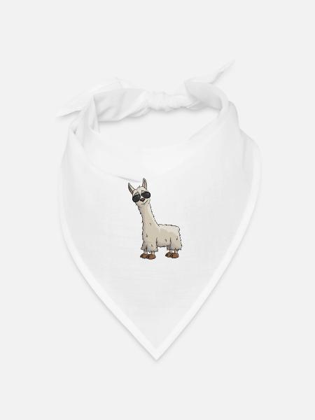 Cooles Hipster Lama mit Sonnenbrille Geschenk Yay - Bandana Dreieckstuch - Weiß