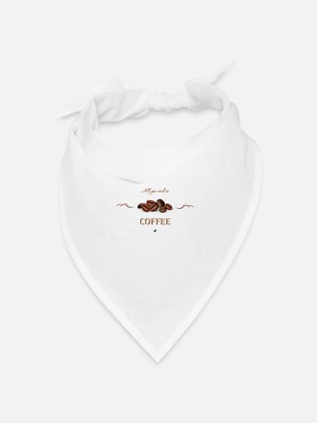 Kaffeebohnen Motiv mit Inschrift - Bandana Dreieckstuch - Weiß