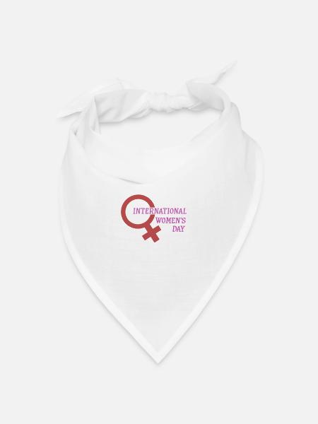 International Women´s Day - Internationaler Frauen - Bandana Dreieckstuch - Weiß