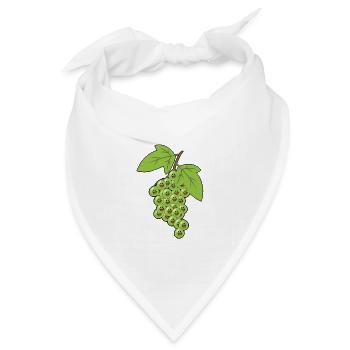 Weintrauben Trauben Rebe Weinrebe Traube Obst - Bandana Dreieckstuch - Weiß - Vorne