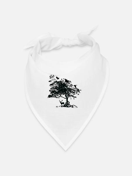 baum tiere geschenk - Bandana Dreieckstuch - Weiß