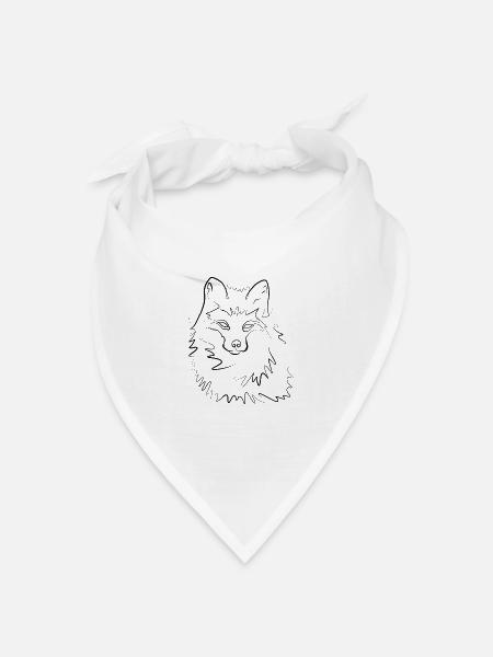 Fuchs intelligent - one line drawing - Bandana Dreieckstuch - Weiß