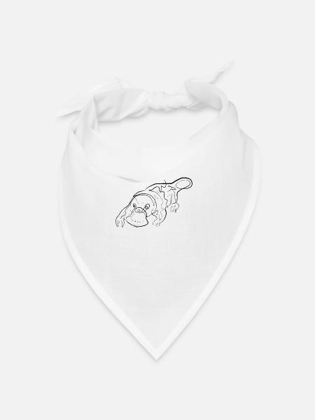 Schnabeltier - one line drawing - Bandana Dreieckstuch - Weiß