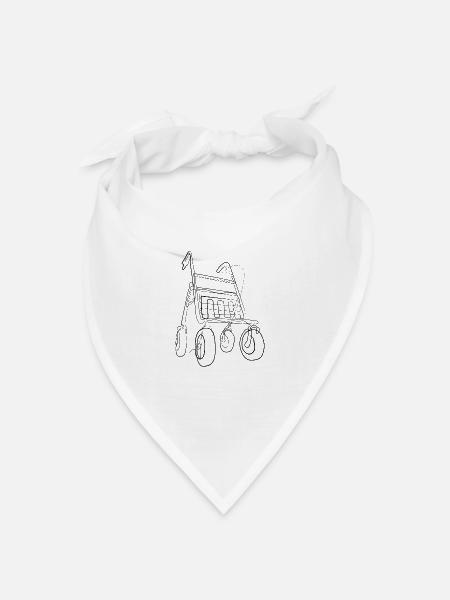 Rollator - one line drawing - Bandana Dreieckstuch - Weiß