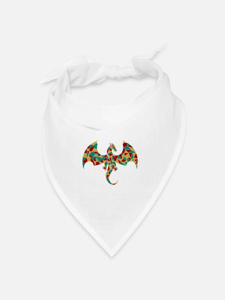 geomtrischer Drache chinesisches Horoskop Geschenk - Bandana Dreieckstuch - Weiß
