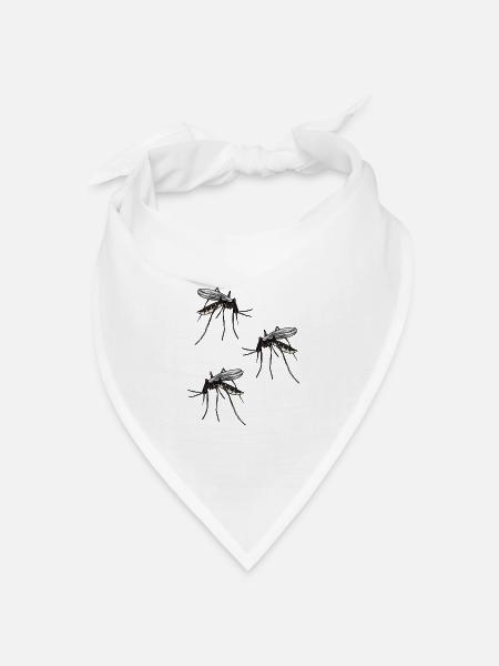 Moskito Mücke Mücken Insekten Blutsauger Schädling - Bandana Dreieckstuch - Weiß