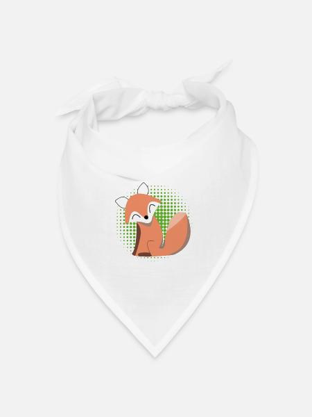 Süßer Fuchs – Geschenk für Kinder im Kawaii Stil - Bandana Dreieckstuch - Weiß