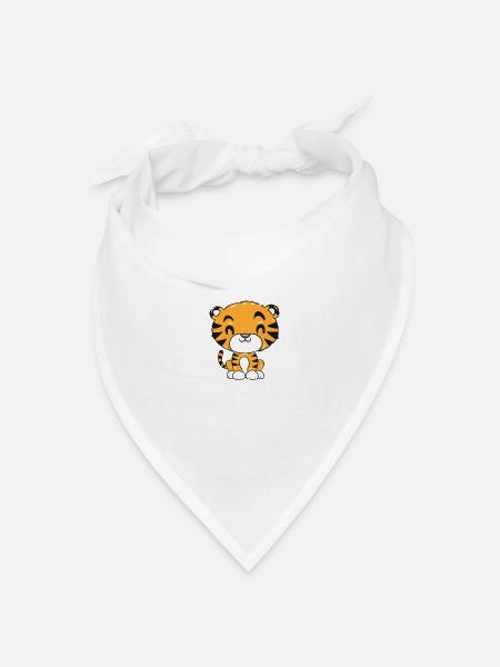 Tiger - Bandana Dreieckstuch - Weiß