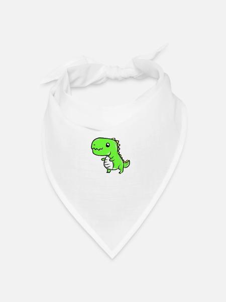 Dinosaurier - Bandana Dreieckstuch - Weiß