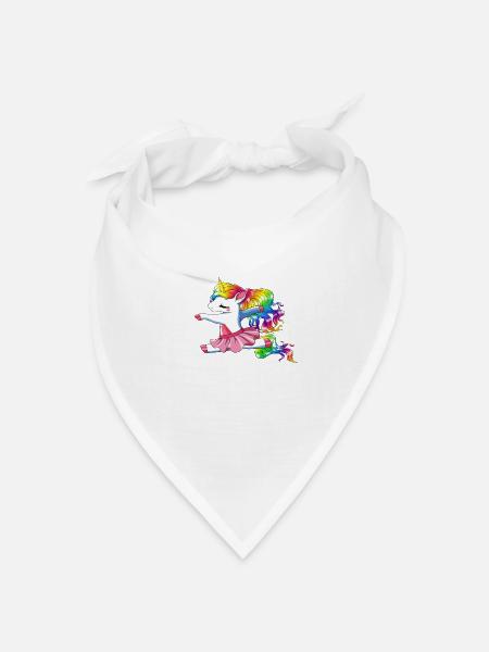 Einhorn Ballet Ballerina - Bandana Dreieckstuch - Weiß