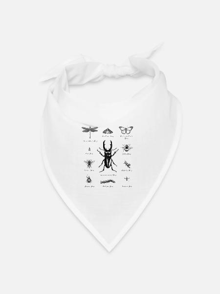 Krabbelkäfer Insekten - Bandana Dreieckstuch - Weiß