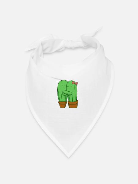Kaktus Liebe Pflanze Kakteen Gärtner Wüste - Bandana Dreieckstuch - Weiß