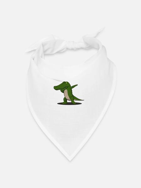 Krokodil Kroko Dab Dabbing Trend Tanz dapping - Bandana Dreieckstuch - Weiß
