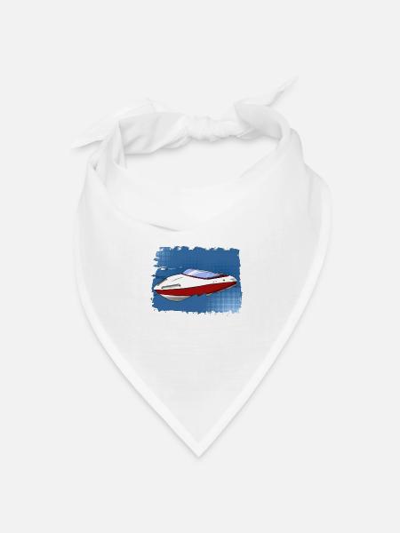 Motorboot - Bandana Dreieckstuch - Weiß