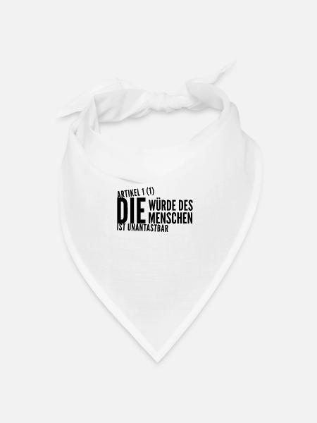 Die Würde des Menschen ist unantastbar - Rassismus - Bandana Dreieckstuch - Weiß