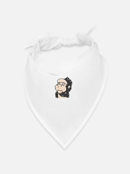 Gorilla - Bandana Dreieckstuch - Weiß