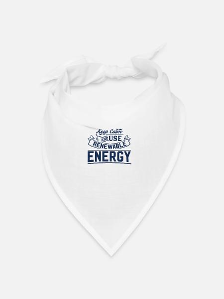 Wind Solar Grüner Strom Erneuerbare Energie Wasser - Bandana Dreieckstuch - Weiß