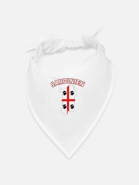 Sardinien Landkarte Urlaub Motorrad Flagge - Bandana Dreieckstuch - Weiß