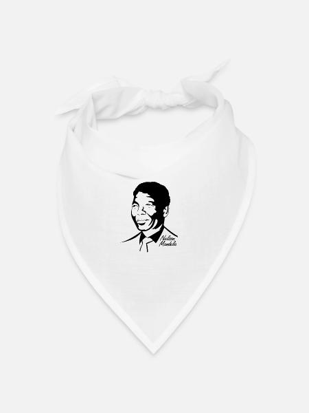 Nelson Mandela - Bandana Dreieckstuch - Weiß