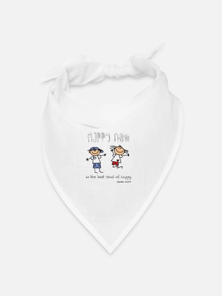 Christian Design - Happy Now ist die beste Art von - Bandana Dreieckstuch - Weiß