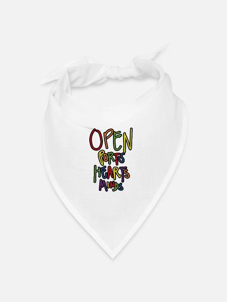 Open Ports Hearts and Minds - Bandana Dreieckstuch - Weiß