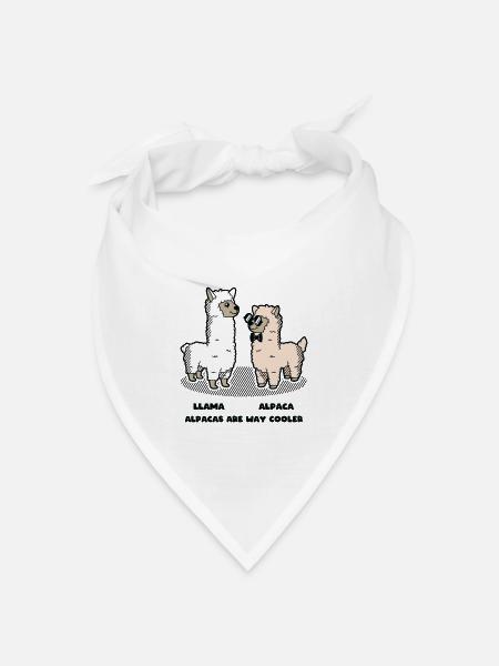 Lama Alpaka tier Cool lustig süß comis geschenk - Bandana Dreieckstuch - Weiß