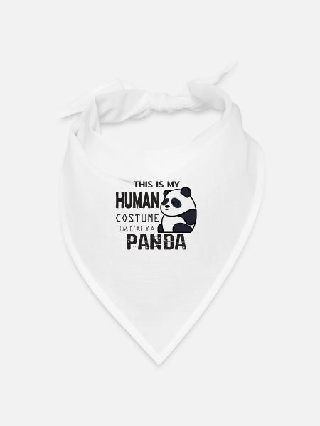 Panda - Bandana Dreieckstuch - Weiß