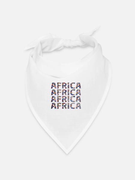 Überall Afrika ! - Bandana Dreieckstuch - Weiß