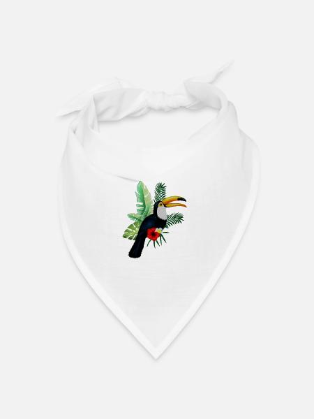 Tukan Vogel Tropisches Tier Exotisch - Bandana Dreieckstuch - Weiß
