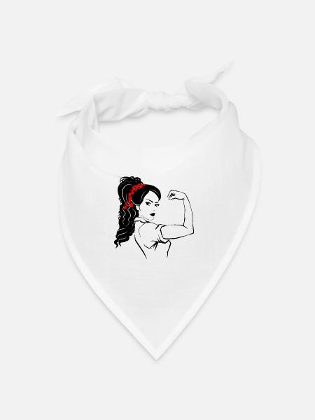Unabhängige Frau - Bandana Dreieckstuch - Weiß