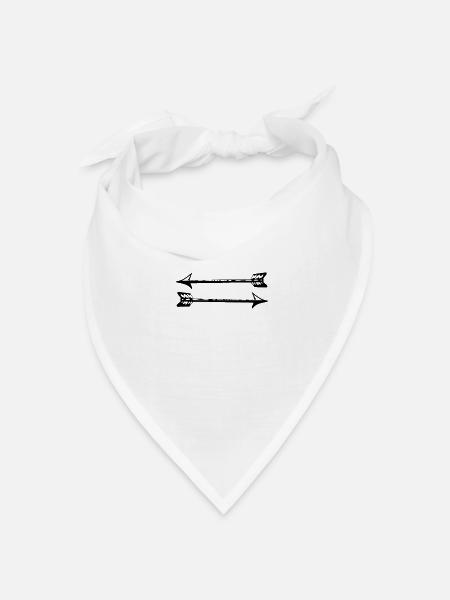 Pfeile - Bandana Dreieckstuch - Weiß