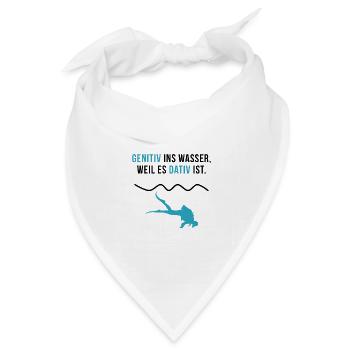 Taucher Lustig Tauchen Prüfung Abzeichen Geschenk - Bandana Dreieckstuch - Weiß - Vorne