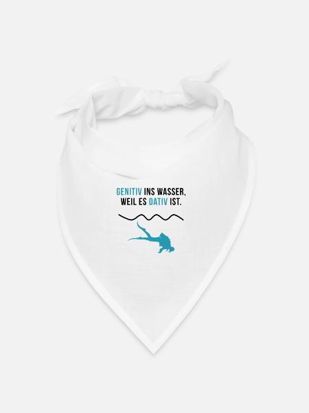 Taucher Lustig Tauchen Prüfung Abzeichen Geschenk - Bandana Dreieckstuch - Weiß
