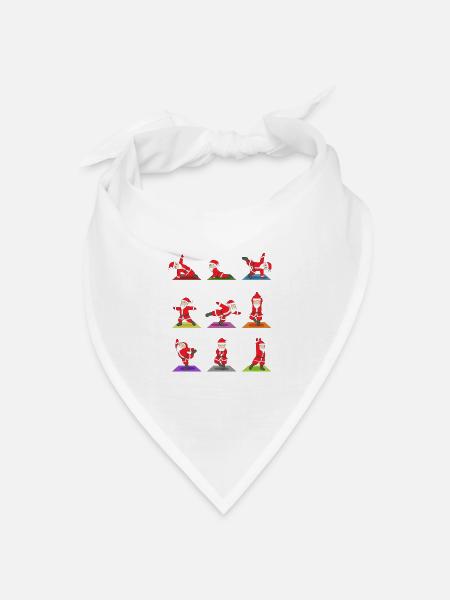 Weihnachten Yoga Meditation Xmas Geschenkidee - Bandana Dreieckstuch - Weiß