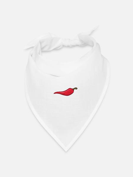 Spicy - Rote Chilischote - Bandana Dreieckstuch - Weiß