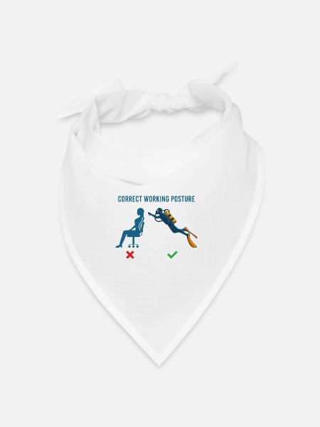 TAUCHEN ARBEITSHALTUNG Büro Geschenk Für Taucher - Bandana Dreieckstuch - Weiß