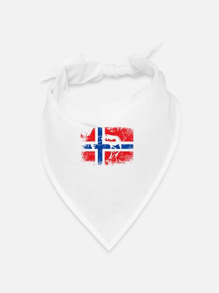 Norwegen Angelurlaub 2020 Angler Angelgruppe - Bandana Dreieckstuch - Weiß