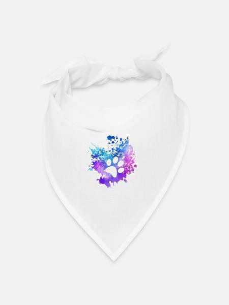 Cooles abstraktes Hunde Haustier Retro Design - Bandana Dreieckstuch - Weiß