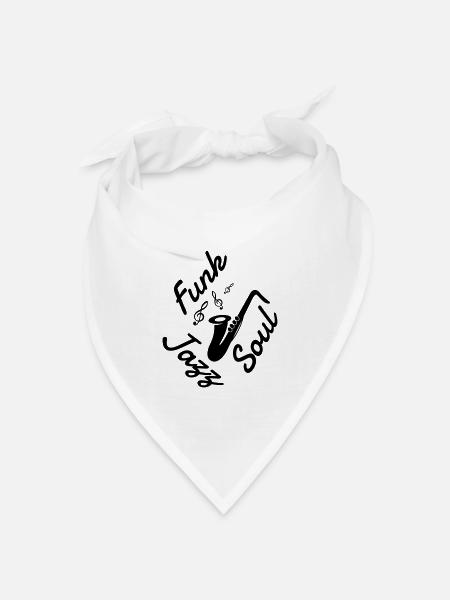 Jazz - Music - Blues - Funk - Jazzman - Groove - Bandana Dreieckstuch - Weiß