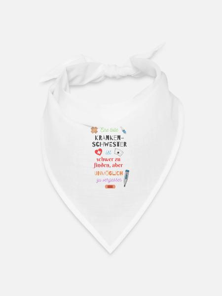 Superheldin Krankenschwester - Bandana Dreieckstuch - Weiß