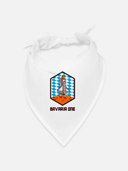 BAVARIA ONE Raumfahrt Bayern Geschenk - Bandana Dreieckstuch - Weiß