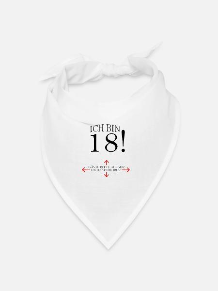 Ich Bin 18 Geburtstag Gästeliste - Bandana Dreieckstuch - Weiß